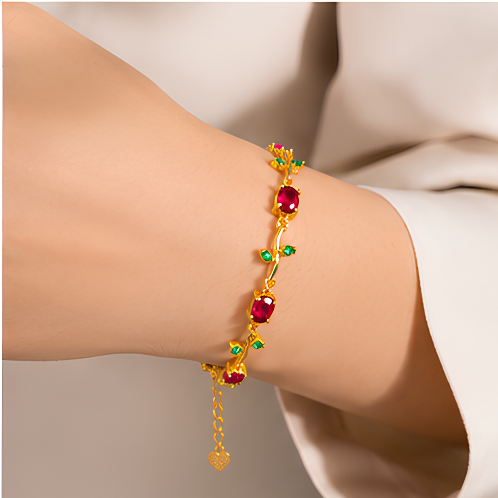 Elegant Gold Plated Tulip Bracelet for Girls/Women
