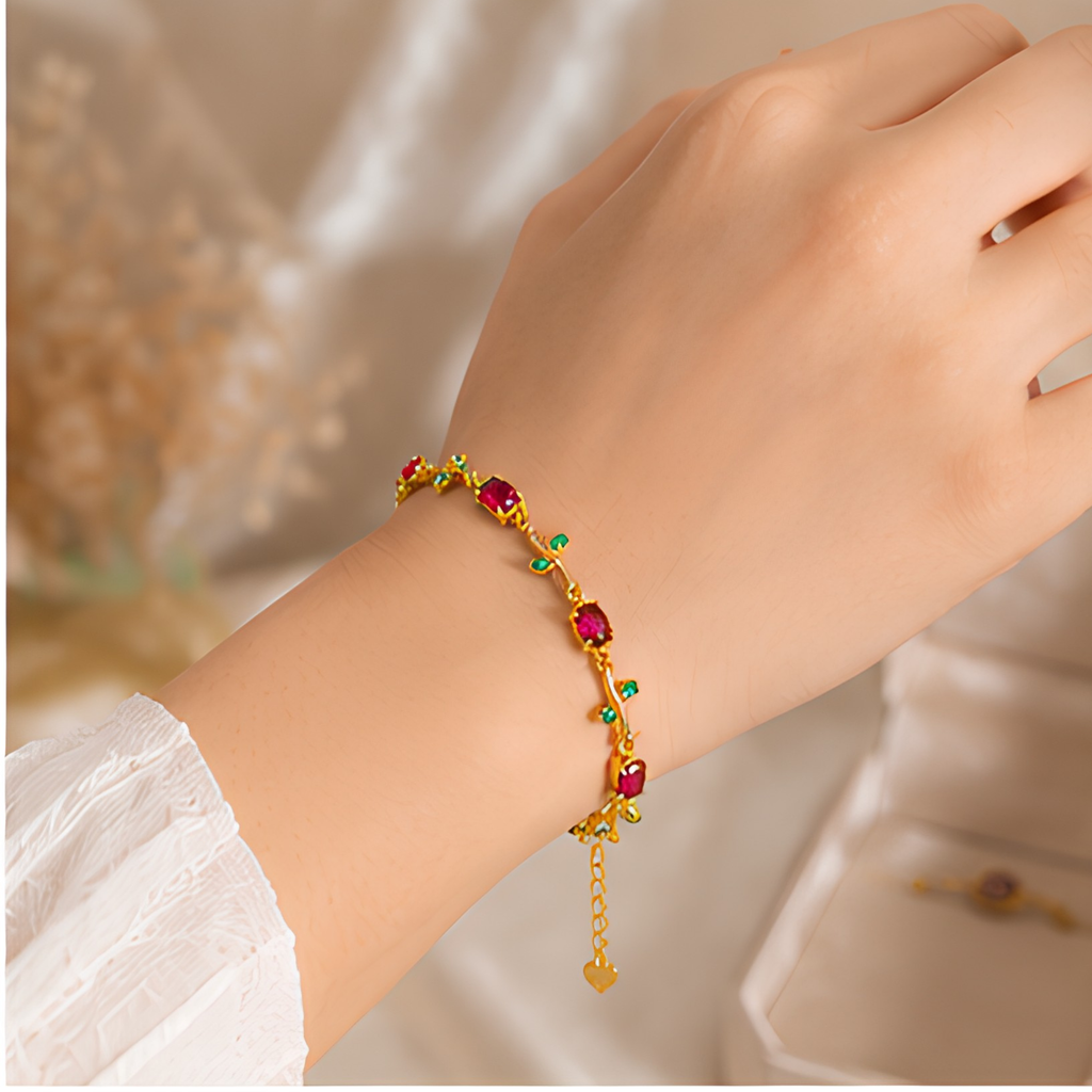 Elegant Gold Plated Tulip Bracelet for Girls/Women