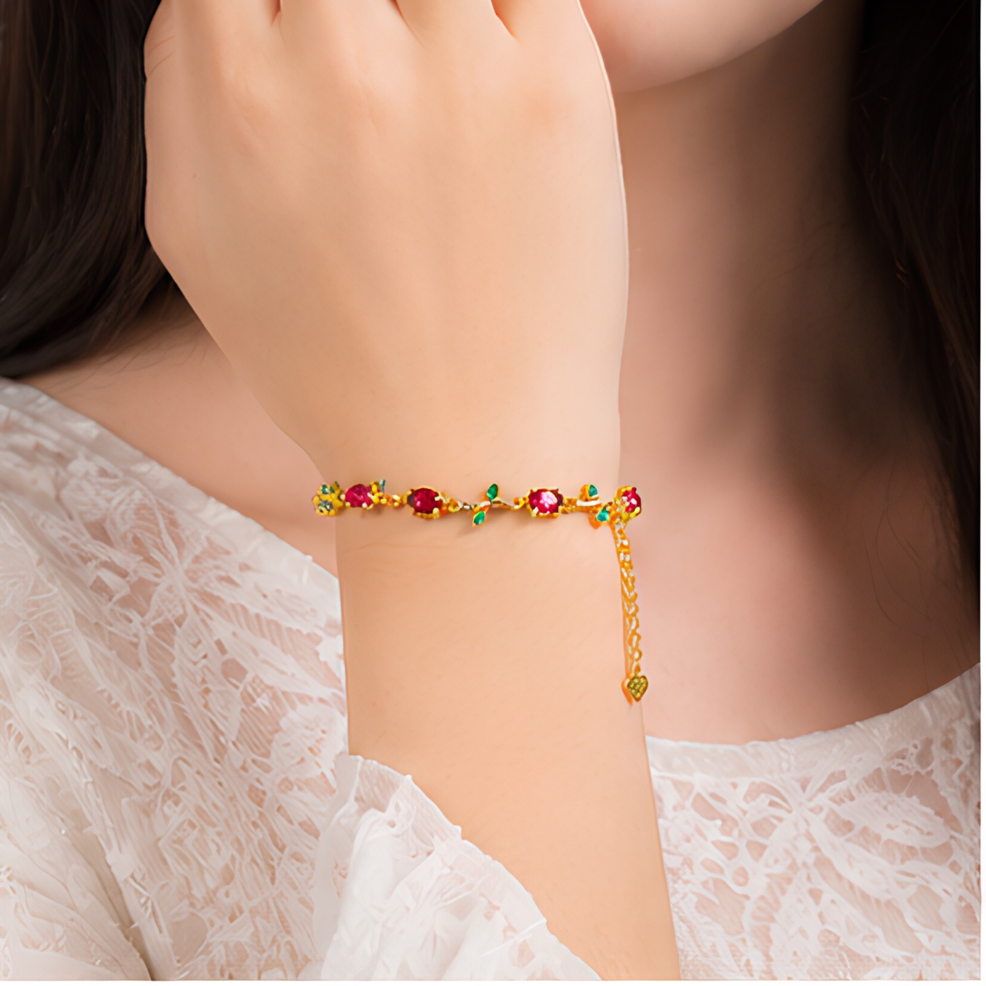 Elegant Gold Plated Tulip Bracelet for Girls/Women